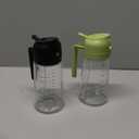 TrendPlain 16oz/470ml Glass Olive Oil Sprayer for Cooking  2 in 1 Olive Oil Dispenser Bottle for Kitchen Gadgets and Air Fryer Accessories, Salad, BBQ - Black & Green