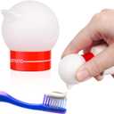 Toothpaste Dispenser with Self-Closing Cap No Mess No Waste, Fits Most Toothpaste Tube(White)