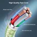 Essri 2Pack for iPhone Charger Cord 6FT, Lighting Cable 6 Feet to USB Charging Cable, Nylon Braided Charging Cord 6 Foot Compatible with iPhone 14 13 12 11 X XS XR 15 Pad -Light Green