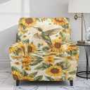 Talayituse Hummingbird Sunflower Butterfly Print Recliner Slipcovers 4-Pieces Lazyboy Covers Couch Chair Cover Non Slip Reclining with Storage Pockets Furniture Protector for Living Room