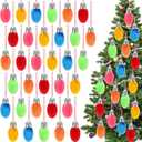 36 Pcs Velvet Christmas Lights Bulbs Ornaments 1.57 Inch Christmas Bulbs Hanging Ornaments for Xmas Tree Outdoor Yard Indoor Holiday Party Decoration