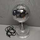 Christmas Disco Ball Light 5" Mirror Ball Motor Hanging Rotating Disco 90s Party Decor 5rpm with 3 Light Color and 18 LED Hanging and Table 2 Use for Wedding Bar Club Band Stage Home Birthday(Silver)