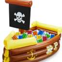 Inflatable Pirate Ship Cooler Halloween Inflatable Cooler for Halloween Birthday Party Decorations Pool Party Supplies Food Tray Beverage Serving Containers Ice Holder