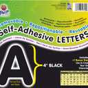 Pacon PAC51620 Self-Adhesive Letters - Removable, Repositionable, Reusable, 4", Black, 78 Pieces