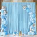 10x10ft Blue Backdrop Curtains for Baby Shower, Wrinkle Free Blue Curtains Photo Backdrop Drapes for Photography Weddings Birthday Soft Fabric Party Backgournd for Photoshoot 5x10ft, 2 Panels