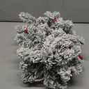 2FT Musical Rotating Snow Flocked Prelit Small Christmas Tree, White Tabletop Christmas Tree with 50 LED Lights, Battery or USB Cable Operated, Timer, Xmas Tree for Holiday Decoration