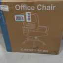 DUMOS Home Office Desk Chair - Ergonomic Mid Back with Lumbar Support & Rocking Mode, Height Adjustable with Fixed Armrest, for Conference, Computer, Meeting Room, 360 Swivel, Adults, Black, 21.7''D x 21.7''W*38.2''H