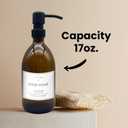 Brown Glass Dish Soap Dispenser for Kitchen Sink, Refillable Bottle with Stainless Steel Pump, Aesthetic Container for Liquid Dishwashing