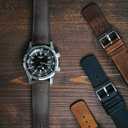BARTON Leather and Rubber Hybrid Straps with Integrated Quick Release Spring Bars - 316L Stainless Steel - Choose Color - 18mm, 20mm & 22mm Watch Bands (Oak)