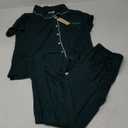 Women Pajamas Set Notch Collar Soft Sleepwear Pjs Short Sleeve Button Down Nightwear with Long Pants, Green, Medium