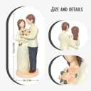 Valentines Day Gifts for Couples  7" Mr & Mrs Figurine, Hand-Painted Resin Romantic Couples Statue for Anniversary Wedding, Engagement & Bridal Shower Gifts for Her, Wedding Cake Tropper (Blue)