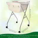 Mifoci Rolling Laundry Basket with Wheels, Foldable Rolling Laundry Cart Collapsible Hamper with Handle, Tubular Metal Frame and Removable Bag, White Bag Included, 24.4 x 19.7 x 34 Inches