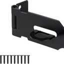 5 x 3 Inch Heavy Duty Door Locks Hasp Latch, Stainless Steel Security Packlock Clasp Hasp Lock Latch for Fence Gate, Gate, Shed Closet Cabinet, Black, 1 Pack