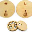 AM&PM Set of 2 Wood Weekly Pill Organizer for Medicine Vitamin 2 Times a Day,Arthritis Friendly 7-Day Pill Box Medium Compartments Holder,Daily Portable Travel Pill Case with Velvet Bag