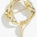 Gold Chunky Brooch Pins,Large Metal Lapel Pin for Women,Big Geometric Vintage Pins Scarves Shawl Accessories