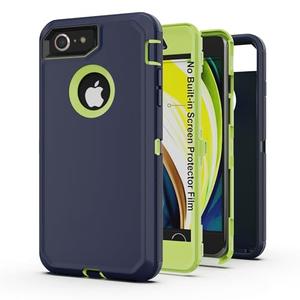 AWZHYDT for iPhone SE Case 2022/2020,iPhone 8 & 7 Case, Heavy Duty Protective Case with [3 Layers] Rugged Rubber Shockproof Protection Cover for iPhone 8/7/SE 4.7"(Dark Blue/Green)