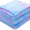 MUGD Soft Blankets Fleece Soft Fuzzy Throw Blanket Kids Warm Throw Blanket for Bed (Baby(40"x50"/ 100x130cm), Blue Purple)