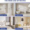 No Tile Needed Shower Niche - 304 Stainless Steel Niche Shower with 3- Tier Shelves Recessed Wall Niches for Bathroom Storage (White, 36 X 12 X 4.13 Inches, 3)