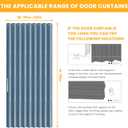 AJAZZ 100% Blackout Accordion Doors Interior Magnetic Door Curtain Closet Door Curtain Invisible Applicable Bedroom Room Living Room Doorway Blue 42" W x 78" L 1 Panel
