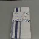 Blue Needles Set of 12 French Stripe Dinner Table Napkins 100% Cotton Napkins, 18x18 Inch, Absorbent, Soft, Reusable & Washable Restaurant Hotel Quality Spring Summer & Everyday Use - Ink Blue