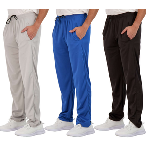 Real Essentials 3 Pack: Mens Sweatpants  Athletic Track Pants with Pockets | Workout, Running & Lounge (Big and Tall) (Set 1)