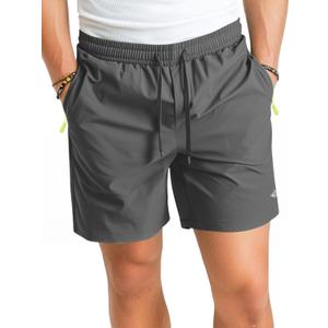 Zengjo Mens Running Shorts 7 Inch(Grey,L) (Gray, L)