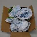 MARTINE MALL 2 Packs Peonies Artificial Flowers, Blue Artificial Peonies, Silk Peonies Flowers Fake Peonies Artificial Flowers Peonies Bouquet for Centerpiece Table Wedding Party Home Decor