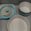 SENSARTE 17 Piece Ceramic Pots and Pans Set, Nonstick Detachable Handle Cookware, Induction Kitchen Cookware Set with Removable Handle, Dishwasher  Oven Safe (Turquoise)