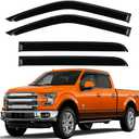 Rain Guards Fit for Ford F150 Super Crew 2015-2026, Tape-on Side Windows Wind Deflectors for Ford F250, F350, F450, F550 2017-2022, Window Rain Guard for Trucks - 4 PCS