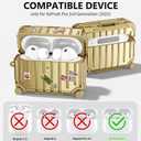 Filoto Compatible with Airpods Pro 3 Case 2025, Cute Fashion Suitcase Design for Airpods Pro 3rd Generation Case Cover, Shockproof Protective Hard Case with Keychain/Cleaner Kit Gold