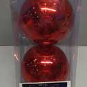 Rose Red 6.0" Christmas Balls - Extra Large Christmas Tree Decorations Shiny Shatterproof Balls Hanging Ornaments for Wedding Birthday Holiday Decorations, Set of 2pcs