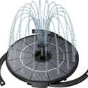 AISITIN DIY Solar Fountain Pump for Water Feature with 3.9ft Cord, Solar Bird Bath Fountain with 6 Nozzles, Solar Powered Water Floating Fountain for Bird Bath, Garden, Ponds Fish Tank, Outdoor (2.8W-Cord, Black02)