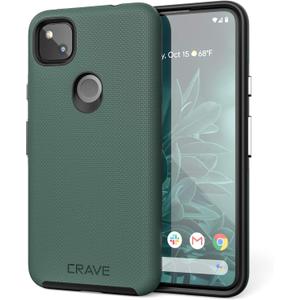 Crave Pixel 4a Case, Dual Guard Protection Series Case for Google Pixel 4a - Forest Green