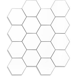 Yipscazo 10 Sheets Hexagon Peel and Stick Backsplash,Self Adhesive Luxury Faux Marble Tile,Pure White Wall Tile for Kitchen, Stick on Backsplash Tiles for Bathroom,RV,Laundry