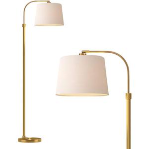 Oneach 62" Gold Floor Lamp for Living Rooms Tall Arc Standing Lamps for Bedrooms Industrial Corner Nursery Girls Kid Vintage MidCentury Modern Reading Light Office Antique Brass Shade Lantern