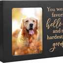 Pet Memorial Urns for Dog or Cat Ashes, Large Wooden Funeral Cremation Urns with Photo Frame, Keepsake Memory Box with Black Flannel Lining (Large - Capacity 90 Cubic Inches)