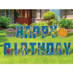 Teenage Mutant Ninja Turtles Happy Birthday Yard Signs with Metal Stakes, 16'' Letters
