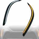 Switchback White/Amber LED Front Bumper Fog Daytime Running Lamp Dynamic Sequential LED Turn Signal Light Function Compatible with Toyota Highlander 4TH 2021 2022 2023 XSE