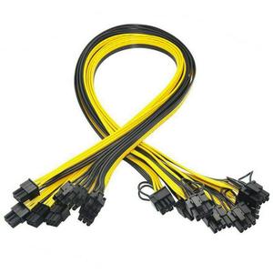 3 Pin PCI-E to 8 Pin(6+2) PCI-E (Male to Male) GPU Power Cable (50cm) Not Include Card, Pack Of 3