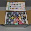 Simthread Polyester Embroidery Thread, 80 Spools Embroidery Machine Threads, 500M (550Y) Each Thread Spool, Colors Compatible with Janome & Robison-Anton Colors - Color Card Contained in Box