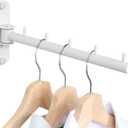 Mooche Swing Clothes Hanger Rack, Garment Racks Folding Clothes Bar Wall Mounted, 180°Rotation Laundry Drying Rack 304 Stainless Steel Space Saving for Laundry Room Bedroom Balcony, 9.45" Long