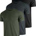 Mens Shirts 3 Pack Dry Fit Tech Moisture Wicking Performance Quick Dry Elastic Athletic Crew Short Sleeve T Shirts (M)