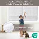 Madison Park Galen Matte White Cordless Roman Shades - Fabric Privacy Single Panel Darkening, Energy Efficient, Thermal Insulated Window Blind Treatment, for Home, Living Room Decor, 23" W x 64" H