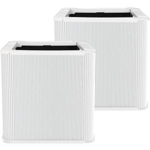 2 Pack 211+ True HEPA Replacement Filter Compatible with Blue Pure 211+ Air Cleaner Purifier, Foldable Particle and Activated Carbon Replacement Filter