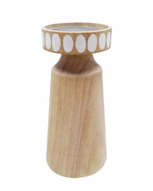 HD Designs 8 in Wood Small Candle Holder