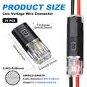 30PCS Double Wire Plug in Connector,Pluggable Low Voltage Wire Connector with Locking Buckle,Quick Disconnect Led Light Strip Connectors 2 Pin,No Wire Stripping Cutting 18-22AWG