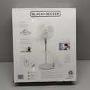 BLACK+DECKER 18-Inch Stand Fan with Pedestal Base, Height Adjustable Pedestal Fan with Remote and Touch Control Panel, Free Standing Fan with 90-Degree Oscillating and 3-Speed Settings, White
