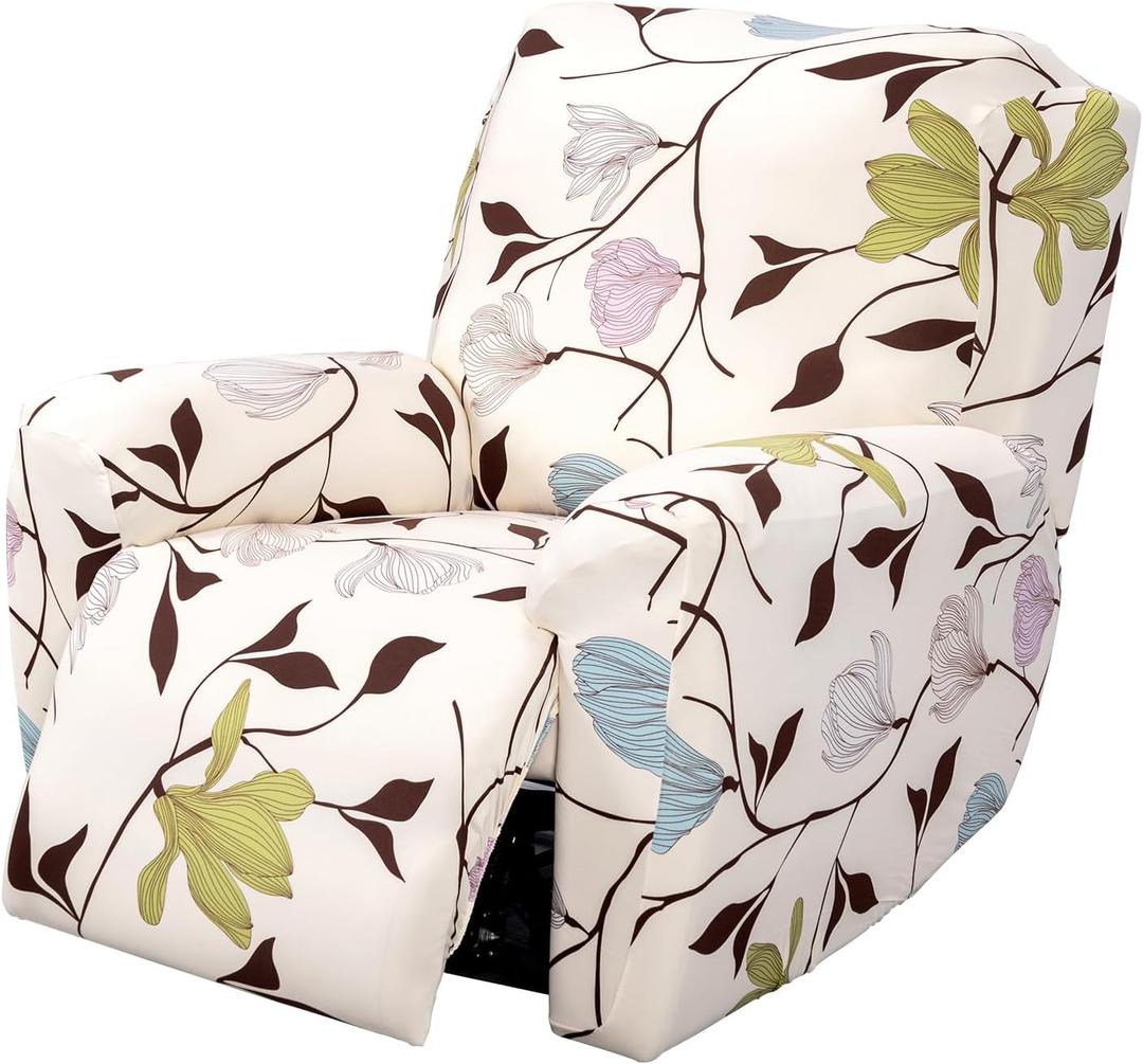 FUANGUI Recliner Chair Cover 4-Pieces Lazyboy Cover for Recliner Chair with Storage Pockets Furniture Protector for Living Room, Jacquard Sofa Slipcover for Kids, Pets, Dog and Cat, 14 FUANGUI Recliner Chair Cover 4-Pieces Lazyboy Cover for Recliner Chair with Storage Pockets Furniture Protector for Living Room, Jacquard Sofa Slipcover for Kids, Pets, Dog and Cat, 14