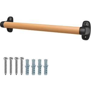 SELEWARE 24 inch Playground Safety Handle Wood Kids Playground Grab Handles Grip Handle Handrail Playset Handles for Playhouse, Treehouse, Solid Beech Wood with Plastic Brackets for Indoor Outdoor use