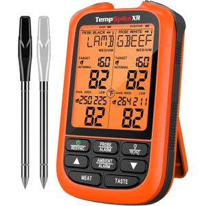 TempPro TempSpike 1000FT Wireless Meat Thermometer Digital with 2 Upgraded Ultra-Thin Probes, Kitchen Food Thermometer Cooking, Turkey, Smoker, BBQ, Grill Temperature Indicator (Previously ThermoPro)